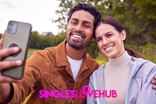 Users browsing matches and chatting on Singles Love Hub online dating app