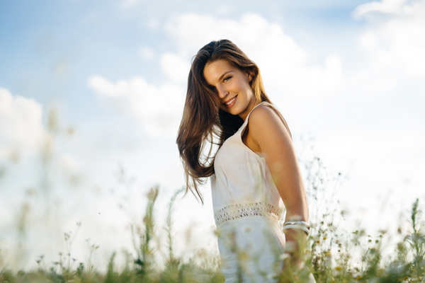 Woman in countryside