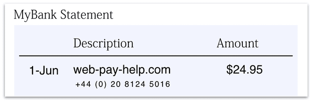 Why Does My Bank Statement Have A Charge For Web pay help 